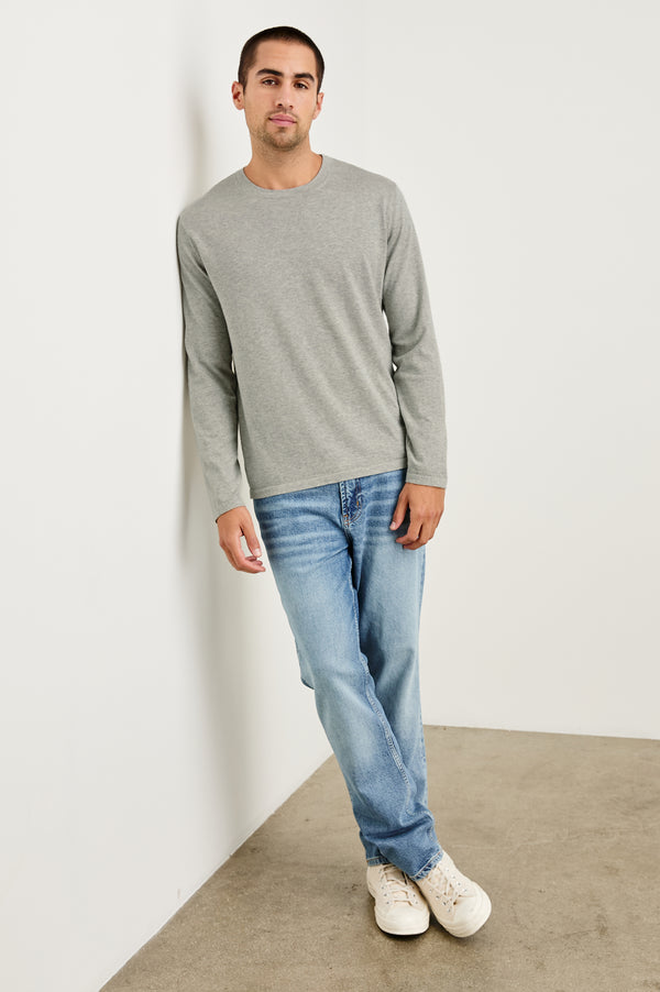 Rails Quentin Cotton Cashmere Long Sleeve Tee Heather Grey