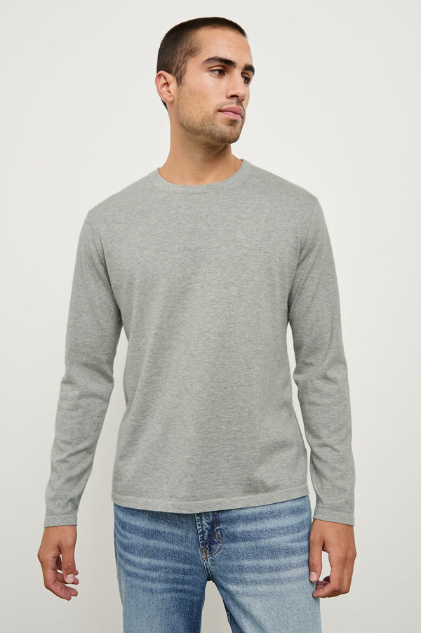 Rails Quentin Cotton Cashmere Long Sleeve Tee Heather Grey