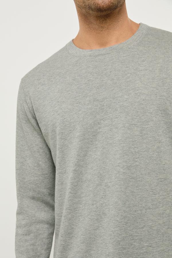 rails Quentin cotton cashmere long sleeve tee Heather Grey
