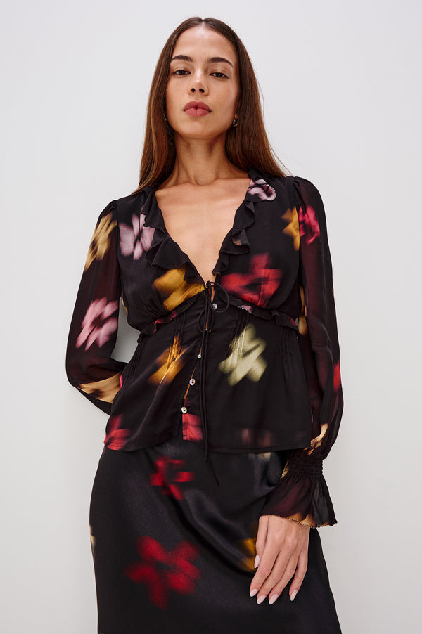 Rails Alixa Top Onyx Blurred Floral