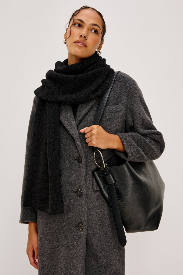 rails Alps cashmere silk scarf Black