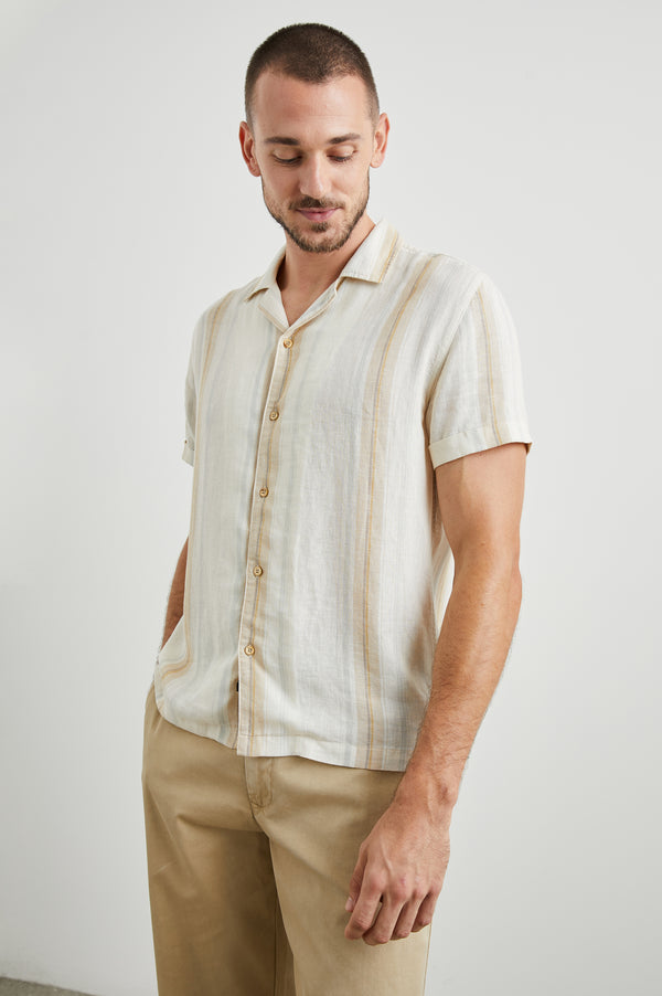 Rails Amalfi Shirt Farro Dove Stripe