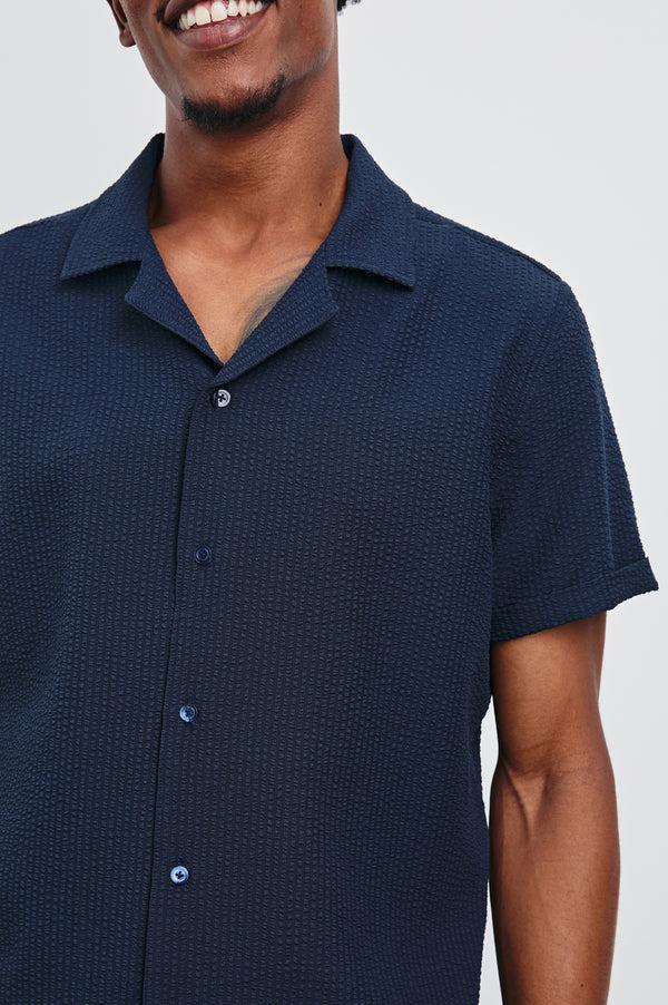 rails Amalfi shirt Navy Seersucker