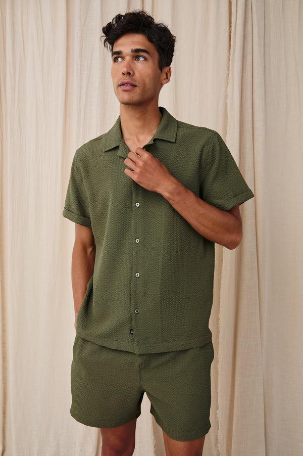 Rails Amalfi Shirt Olive Seersucker
