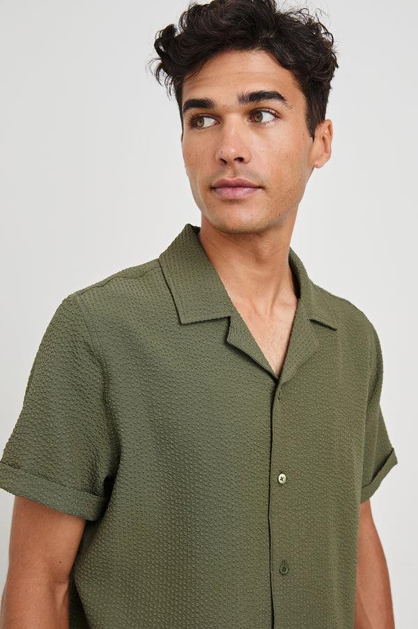 rails Amalfi shirt Olive Seersucker
