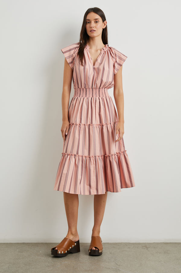 Rails Amellia Dress Coral Navy Stripe