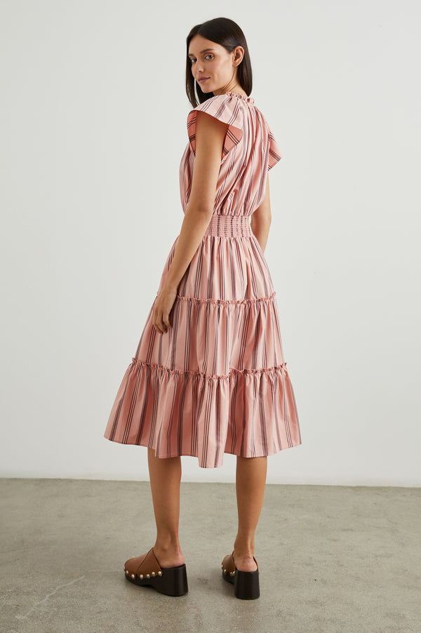 Rails Amellia Dress Coral Navy Stripe