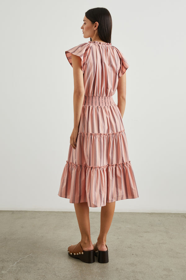 Rails Amellia Dress Coral Navy Stripe