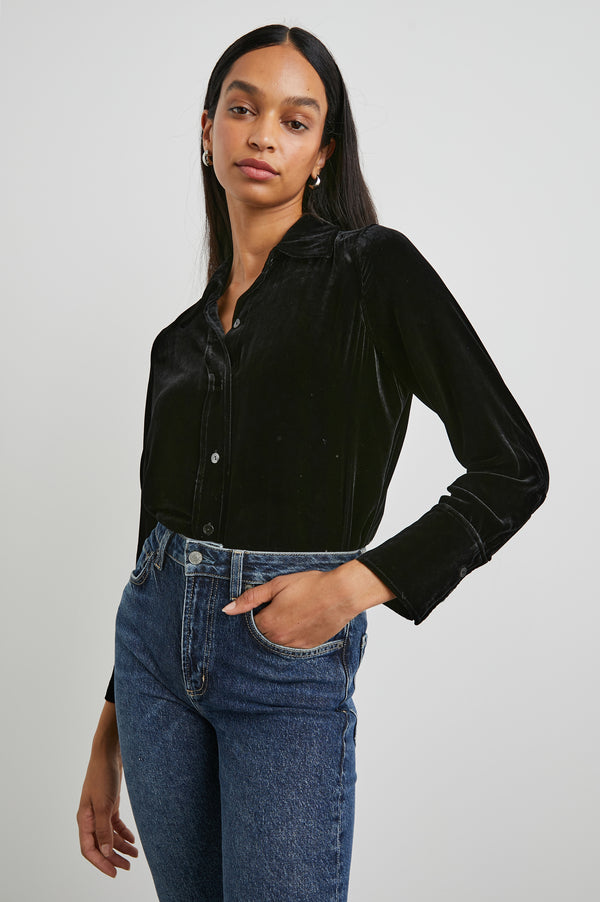 Rails Andrea Top Black Velvet