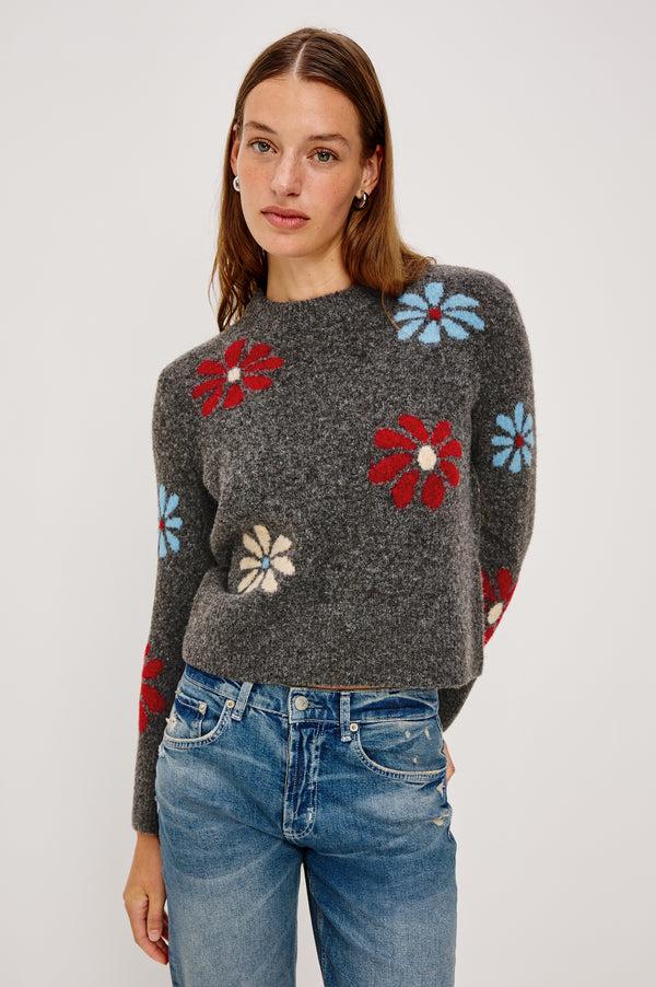 Rails Anise Sweater Charcoal Winter Floral