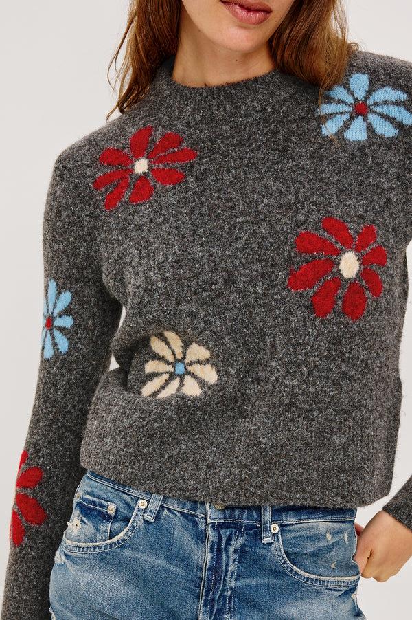 rails Anise sweater Charcoal Winter Floral