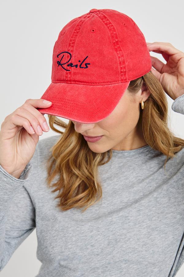 rails Anniversary baseball cap Washed Red