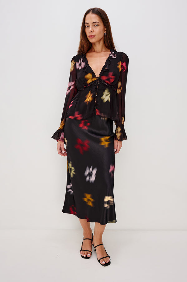 Rails Anya Skirt Onyx Blurred Floral