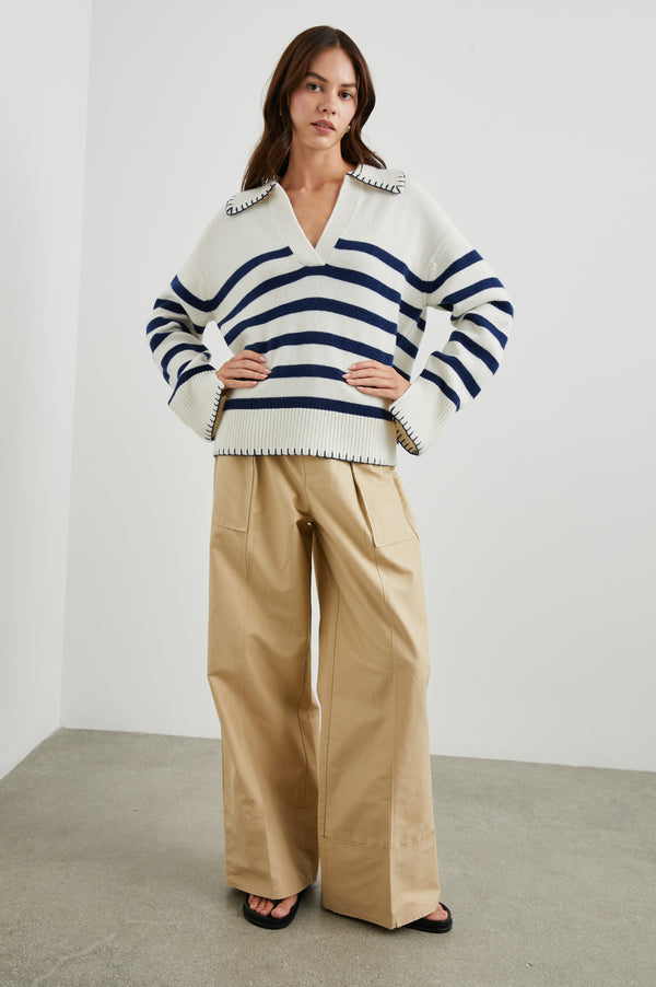 Rails Athena Sweater Ivory Navy Stripe