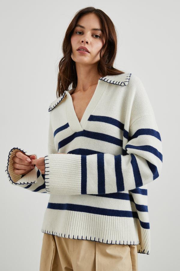Rails Athena Sweater Ivory Navy Stripe