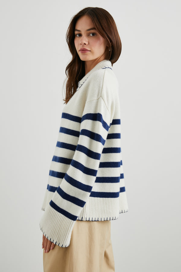 Rails Athena Sweater Ivory Navy Stripe