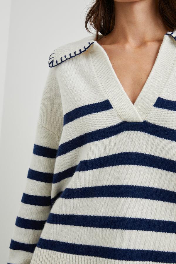 rails Athena sweater Ivory Navy Stripe