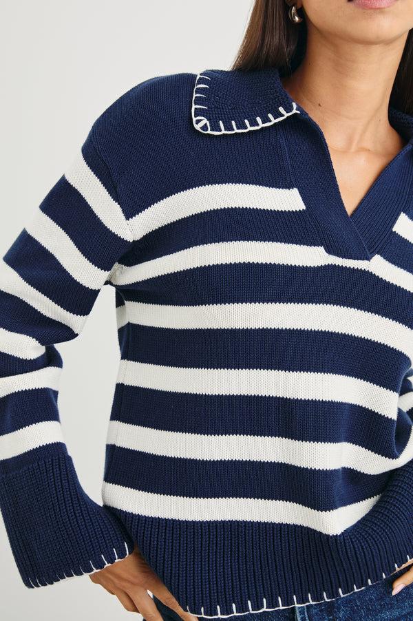 rails Athena sweater Navy Ivory Stripe