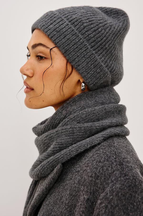 rails Autumn cashmere silk knit hat Thunder