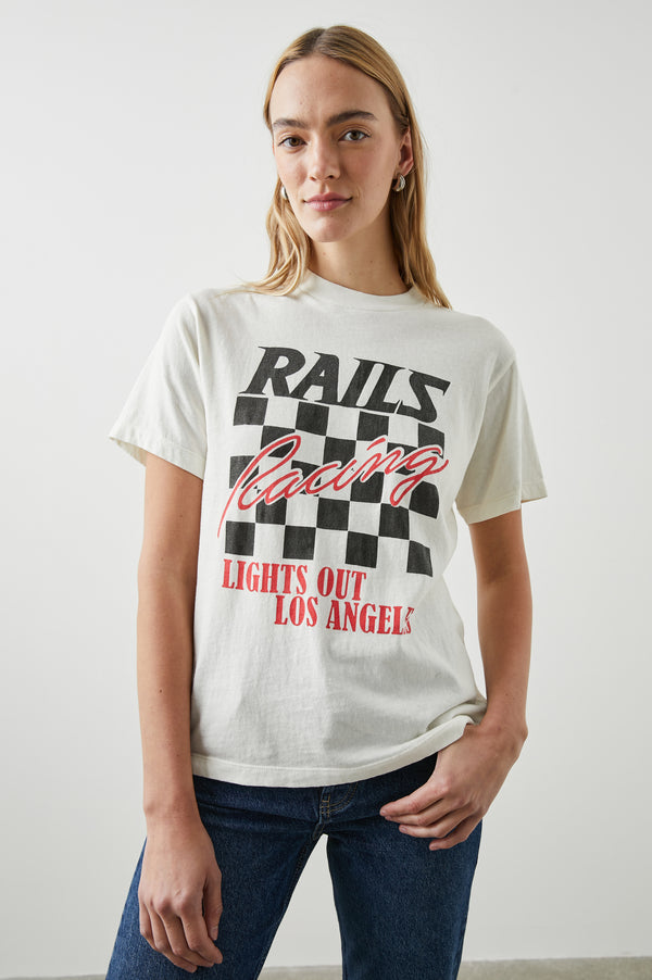 Rails Boyfriend T-shirt Ivory Rails Racing