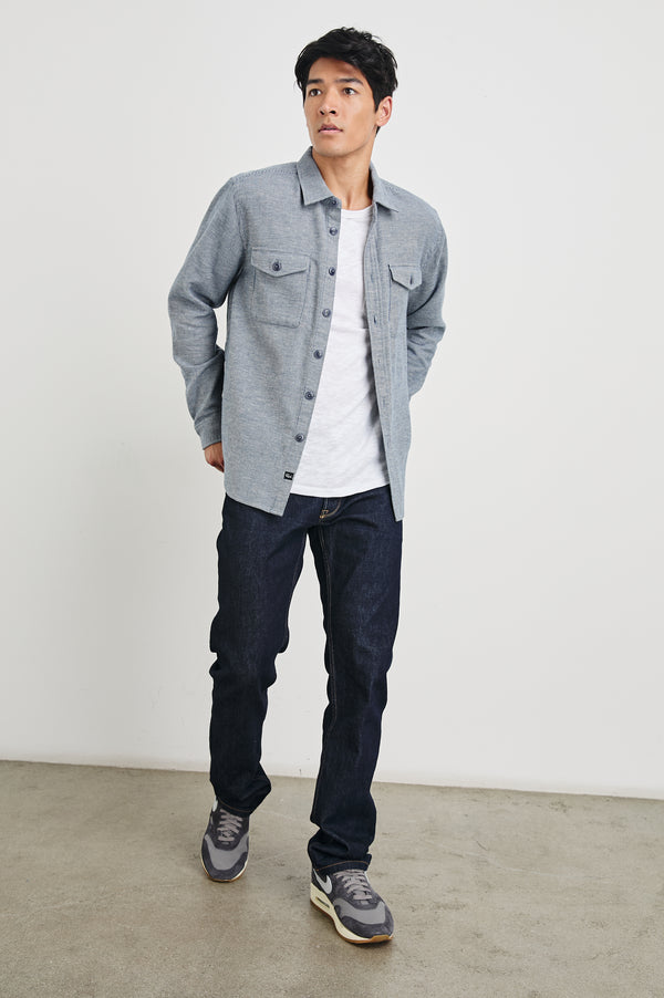 Rails Burr Shirt Jacket Denim White