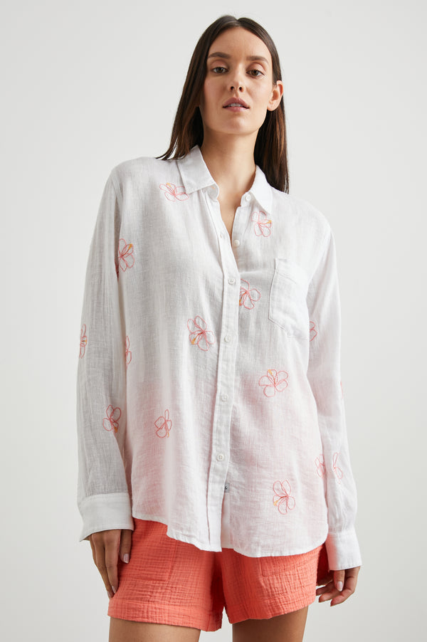 Rails Charli Shirt Hibiscus Embroidery