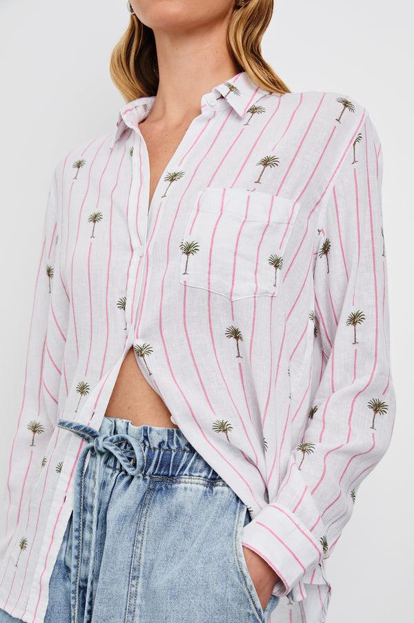 rails Charli shirt Pink Palm Stripe