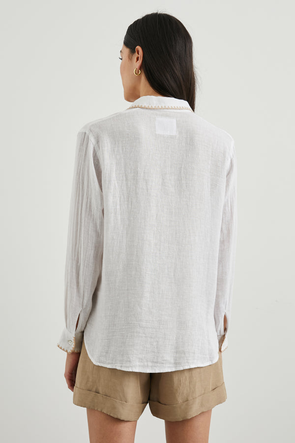Rails Charli Shirt White Blanket Stitch