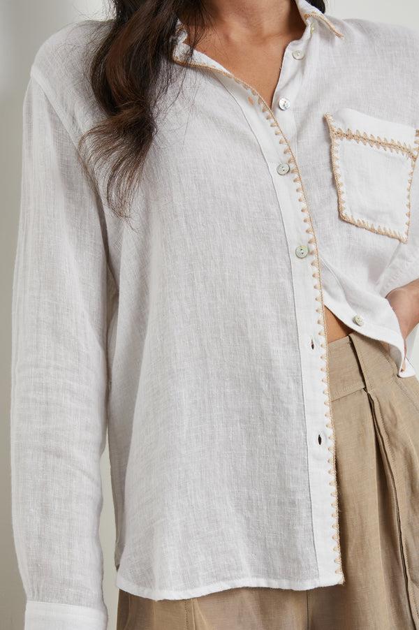 rails Charli shirt White Blanket Stitch