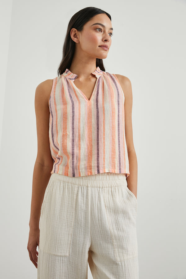 Rails Christy Top Papaya Stripe