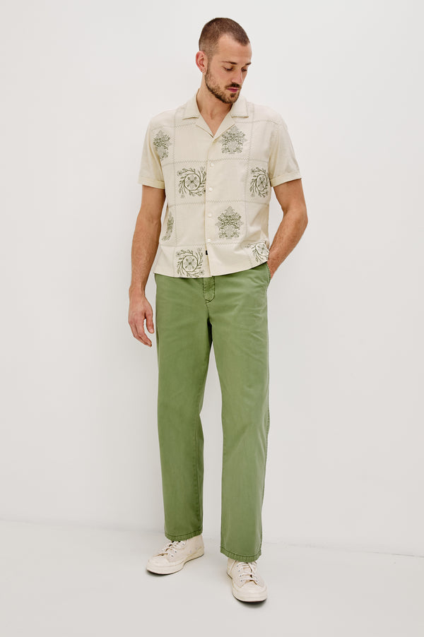 Rails Clairo Shirt Cream Quilt Squares