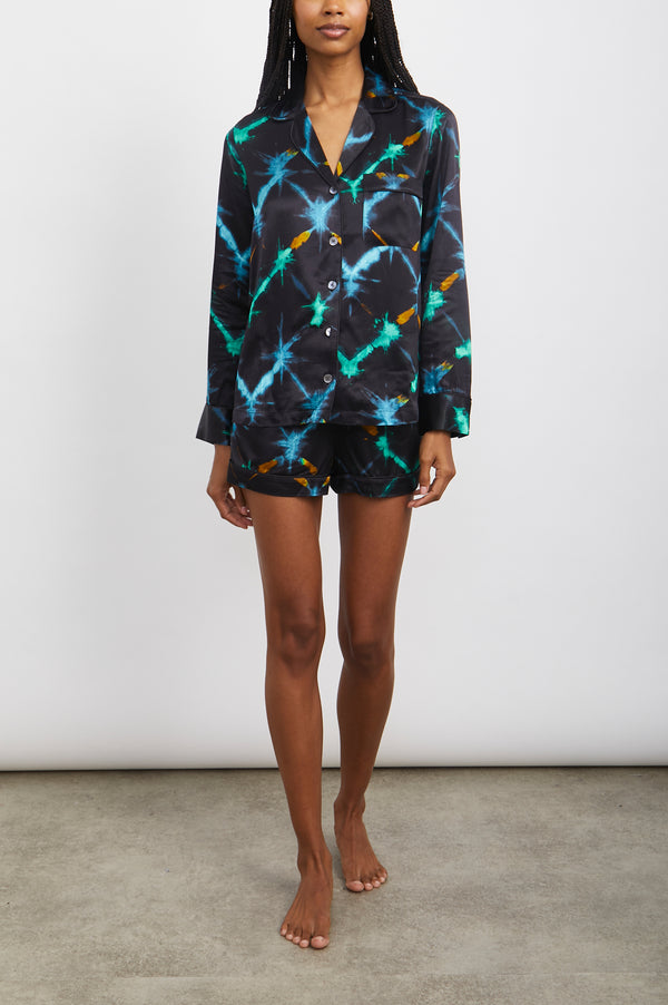Rails Clarise Pajama Set Black Neon Ikat