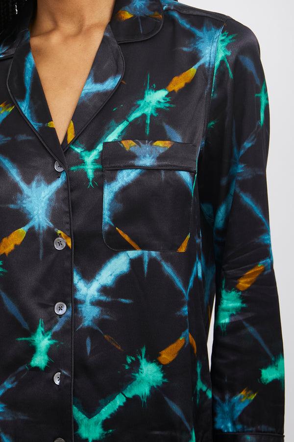 rails Clarise pajama set Black Neon Ikat