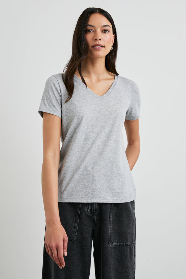 Rails Classic V Neck T-shirt Heather Grey