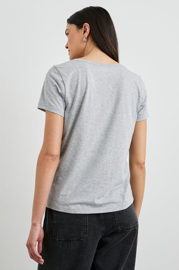 Rails Classic V Neck T-shirt Heather Grey