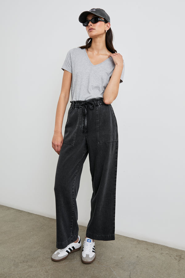 Rails Classic V Neck T-shirt Heather Grey