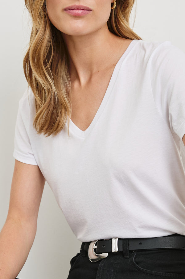 rails Classic v neck t-shirt White