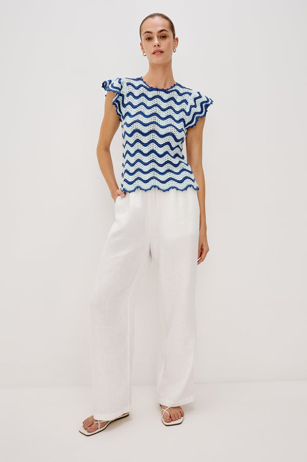 Rails Coen Top Azure Scallop