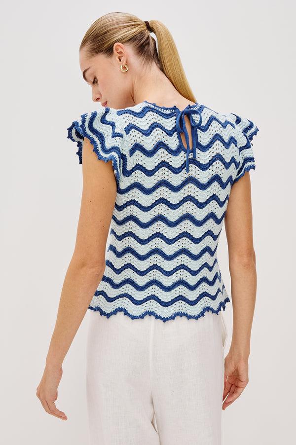 Rails Coen Top Azure Scallop