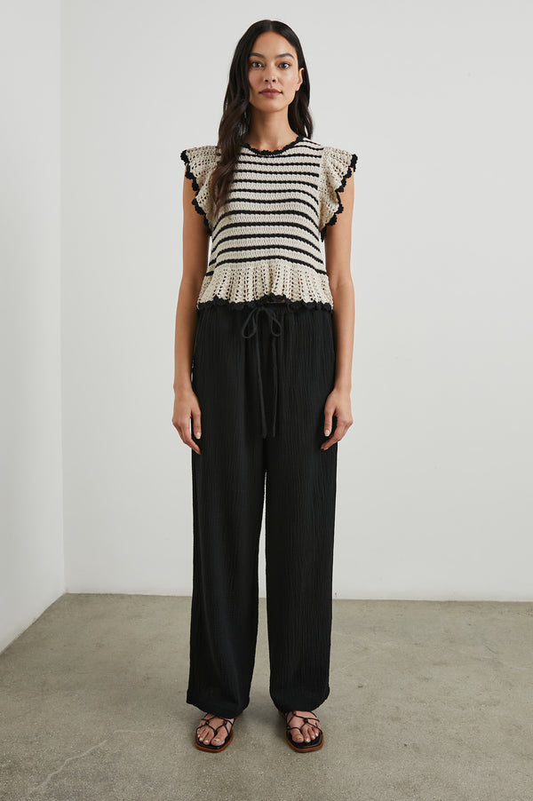 Rails Coen Top Oatmeal Black