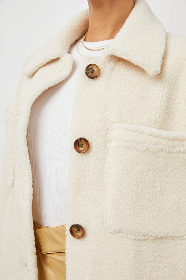 rails Connie shirt jacket Ivory Teddy