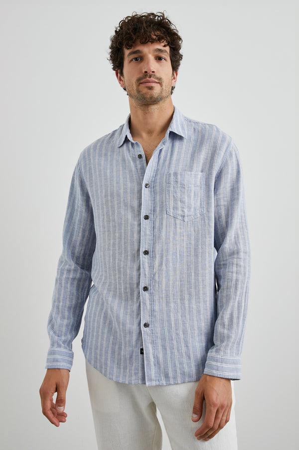 Rails Connor Shirt Denim White Pinstripe