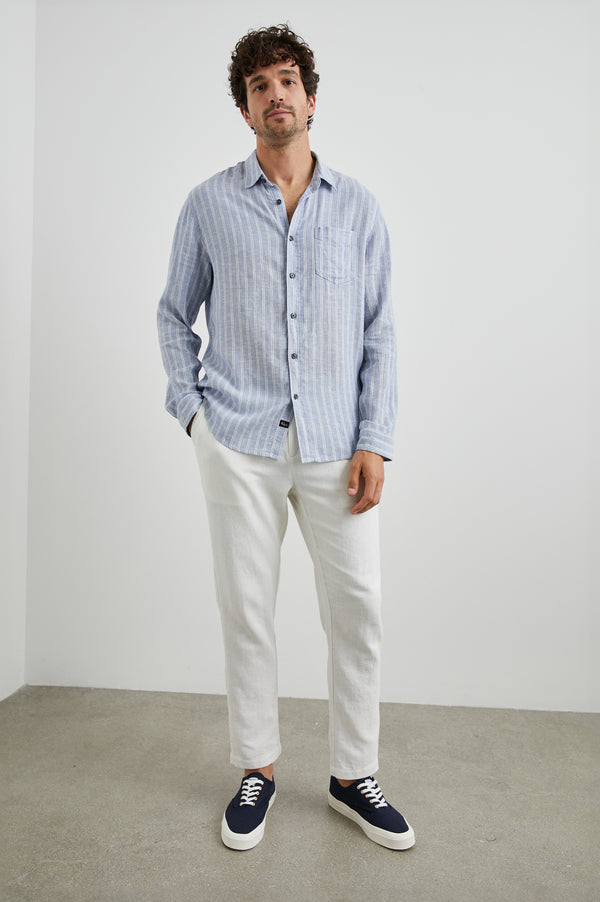 Rails Connor Shirt Denim White Pinstripe