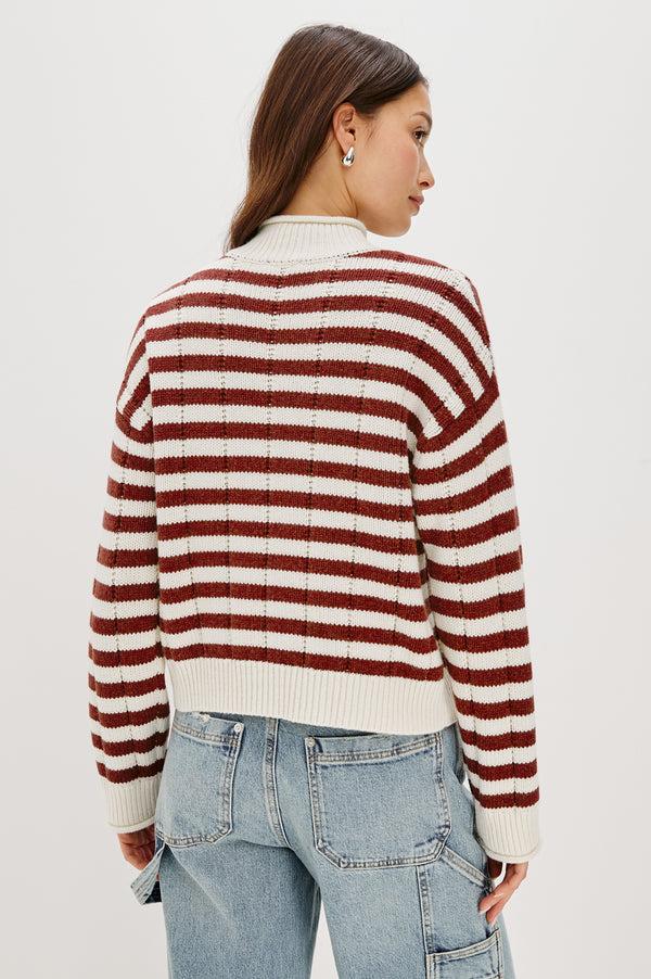 Rails Corrine Sweater Ivory Russet Stripe