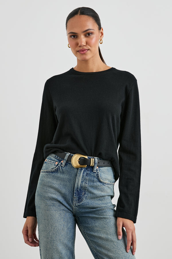rails Cotton cashmere long sleeve t-shirt Black