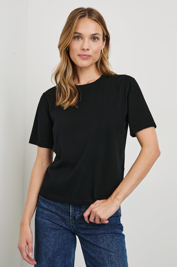 Rails Cotton Cashmere T-shirt Black