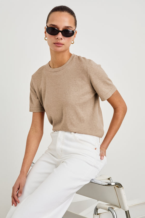 rails Cotton cashmere t-shirt Heather Oat
