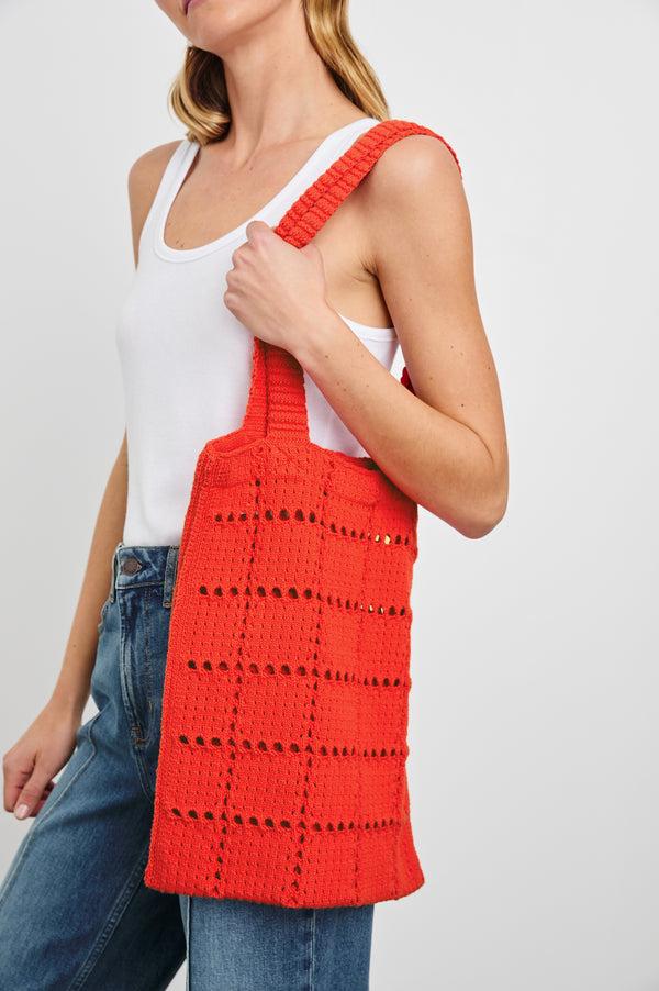 Rails Crochet Tote Cherry