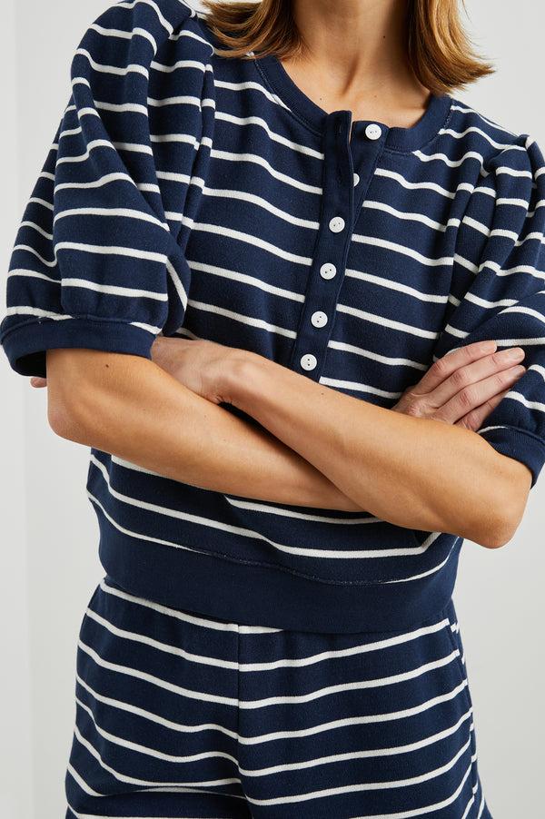 rails Dom sweatshirt Navy White Stripe