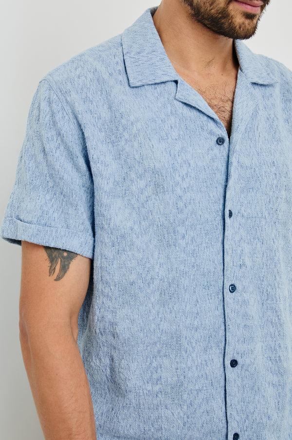 rails Dresden shirt Cerulean Ikat